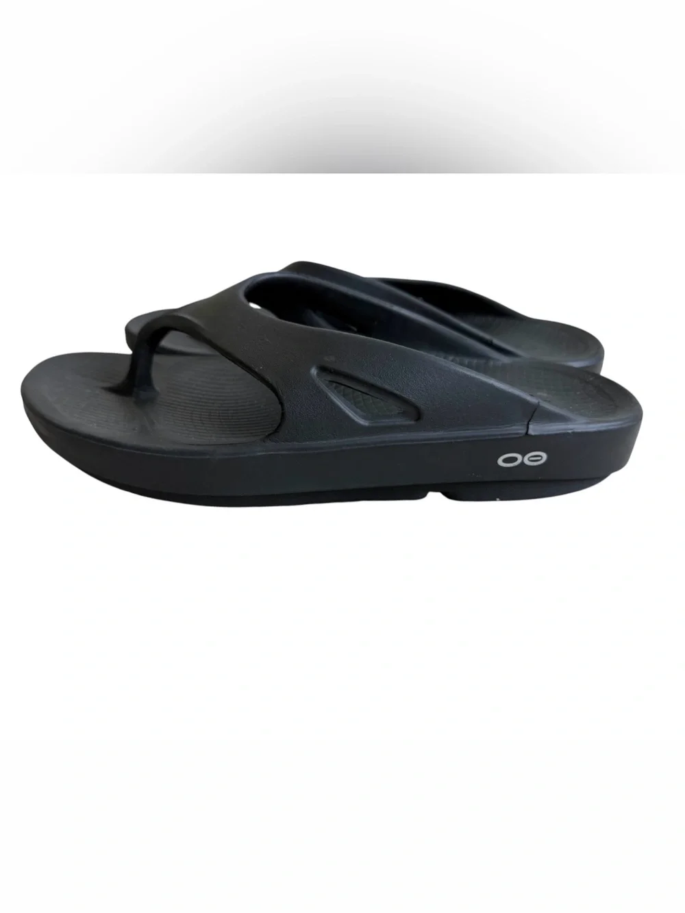 OOFOS OORiginal Recovery Sandals M8 W10 Black Flipflop Lightweight Cushion